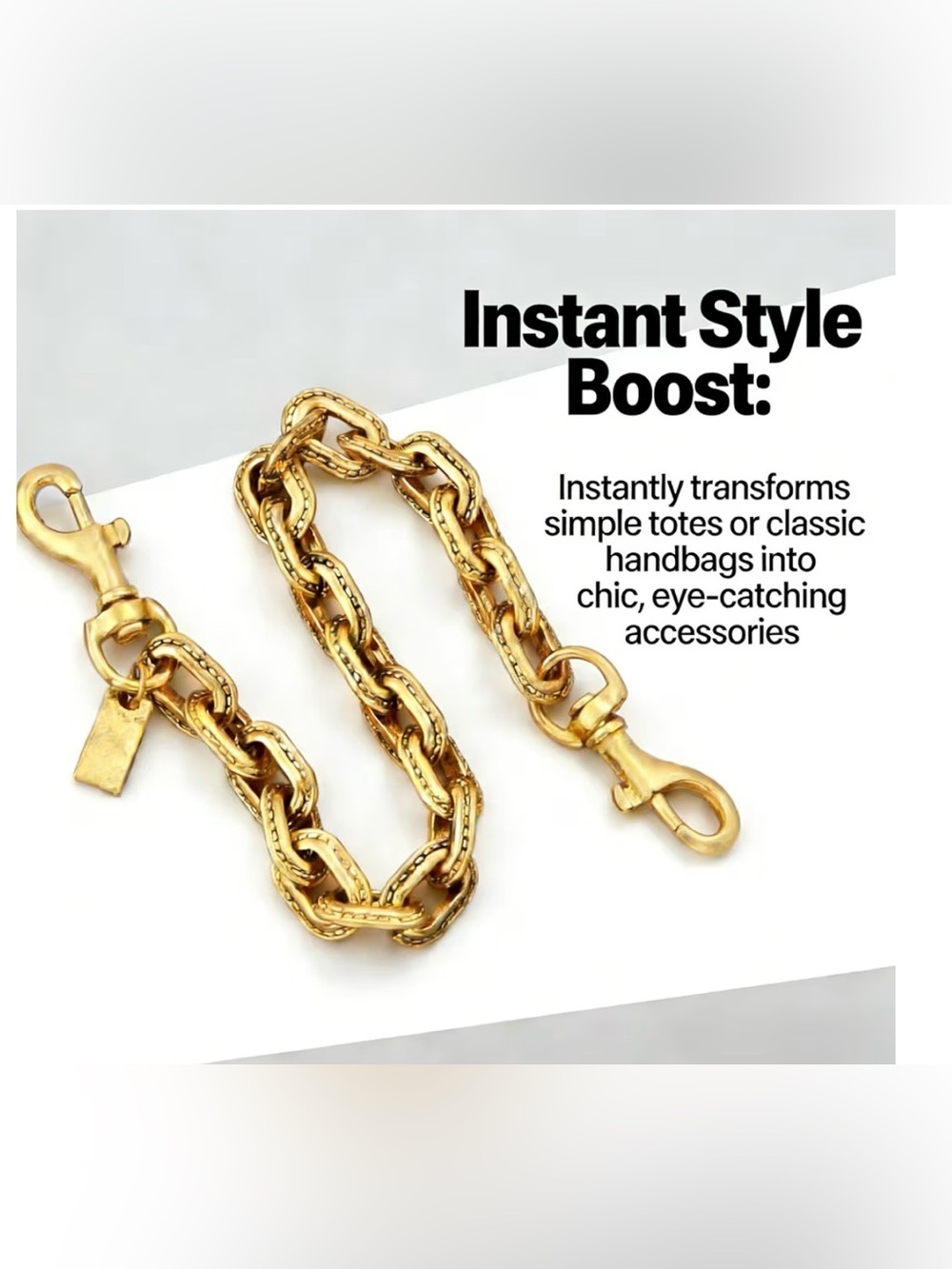 Antique Gold Chain Replacement Shoulder Strap for Handbags - Luxe Shine - NWOT - Picture 4 of 10